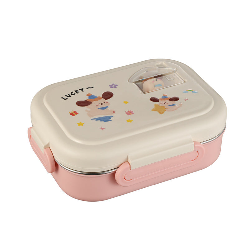 Microwaveable, Leak-Proof, 304 Stainless Steel Lunch Box for Kids and Students, Convenient for Carrying Meals, with Cutlery Included