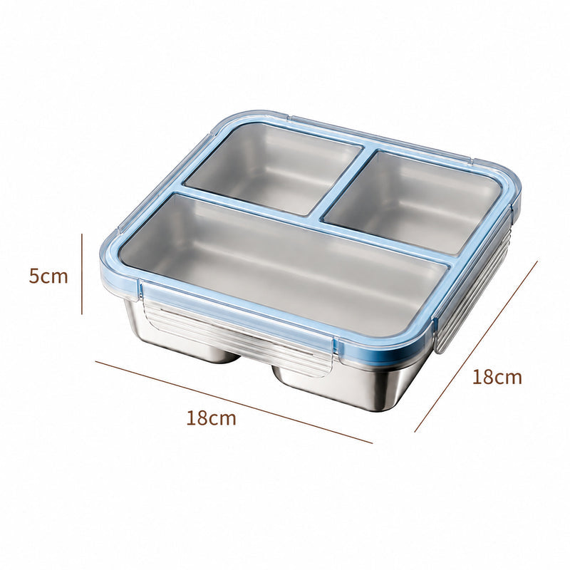 304 Stainless Steel Fresh-Keeping Box, Compartmentalized Lunch Box, Odor-Proof Sealed Box, Bento Box, Snack Box, Four-Compartment Weight Loss Meal Box
