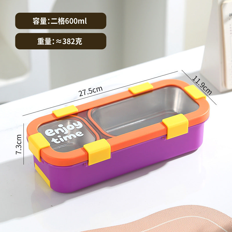 304 Stainless Steel Food Storage Container with Compartments, Small Portion Control Lunch Box, Small Capacity Weight Loss Meal Box, Bento Box