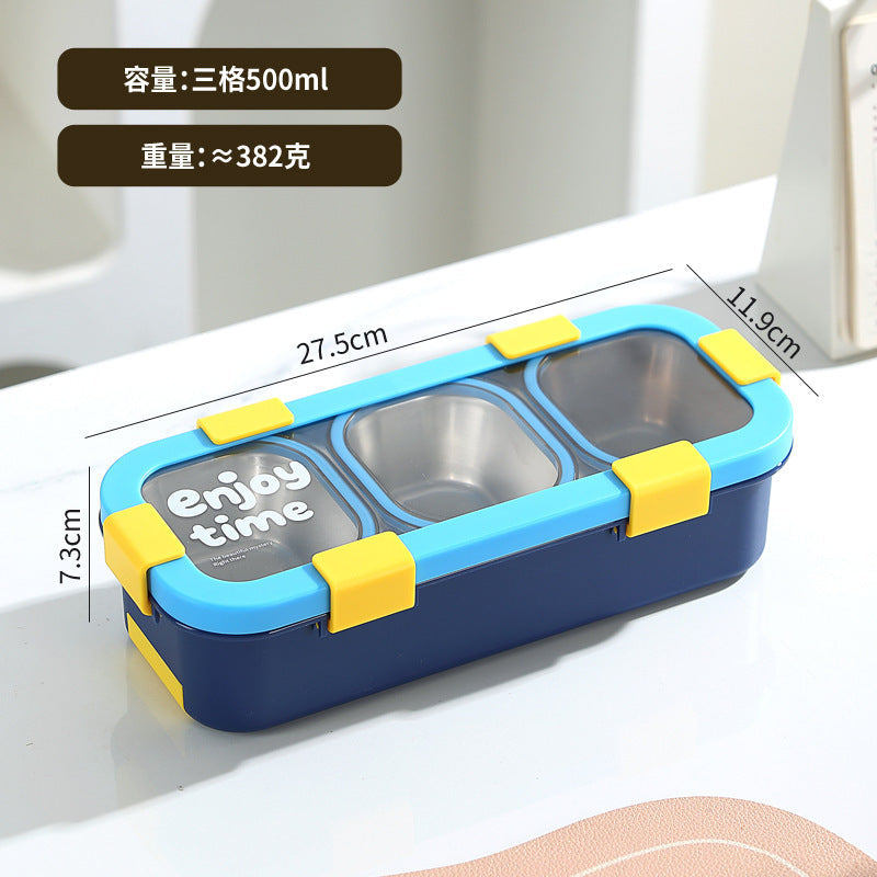 304 Stainless Steel Food Storage Container with Compartments, Small Portion Control Lunch Box, Small Capacity Weight Loss Meal Box, Bento Box