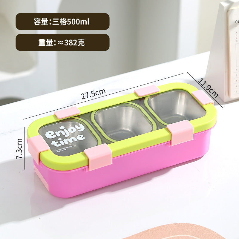304 Stainless Steel Food Storage Container with Compartments, Small Portion Control Lunch Box, Small Capacity Weight Loss Meal Box, Bento Box