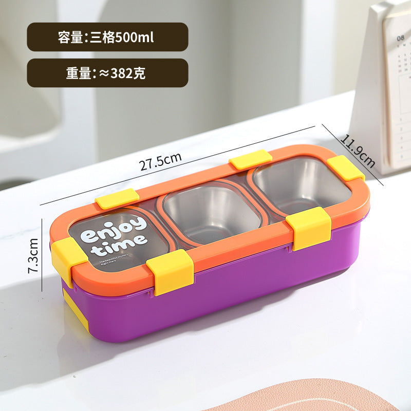 304 Stainless Steel Food Storage Container with Compartments, Small Portion Control Lunch Box, Small Capacity Weight Loss Meal Box, Bento Box