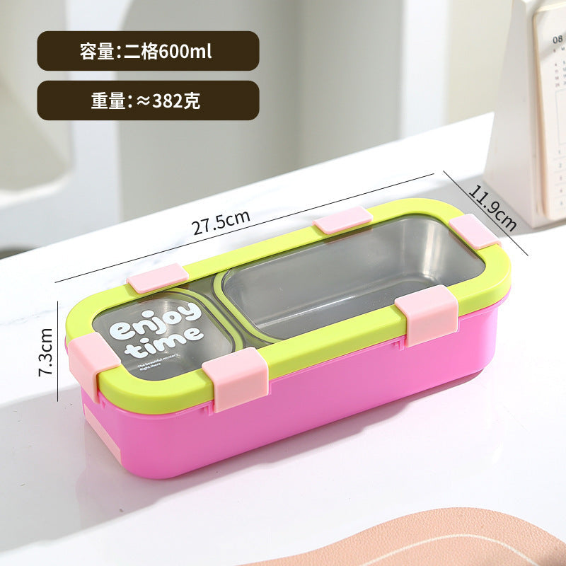 304 Stainless Steel Food Storage Container with Compartments, Small Portion Control Lunch Box, Small Capacity Weight Loss Meal Box, Bento Box