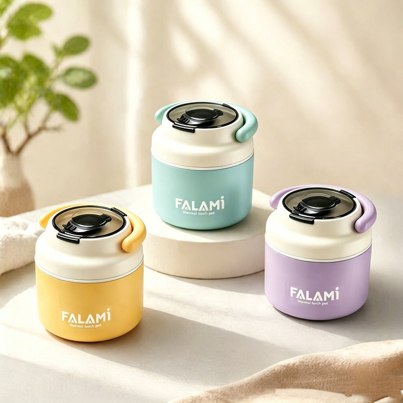 Stainless Steel Breakfast Cup Lunch Box 304, Portable Large-Capacity Lidded &amp; Sealed Soup Container for Students and Office Workers