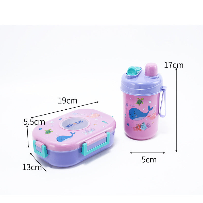 Food Grade Fresh Box Microwave Cute Lunch Box Primary School Double Layer Lunch Box Children Cartoon Lunch Box Wholesale