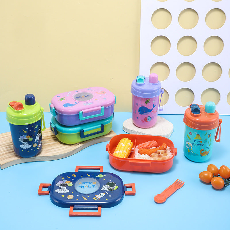 Food Grade Fresh Box Microwave Cute Lunch Box Primary School Double Layer Lunch Box Children Cartoon Lunch Box Wholesale