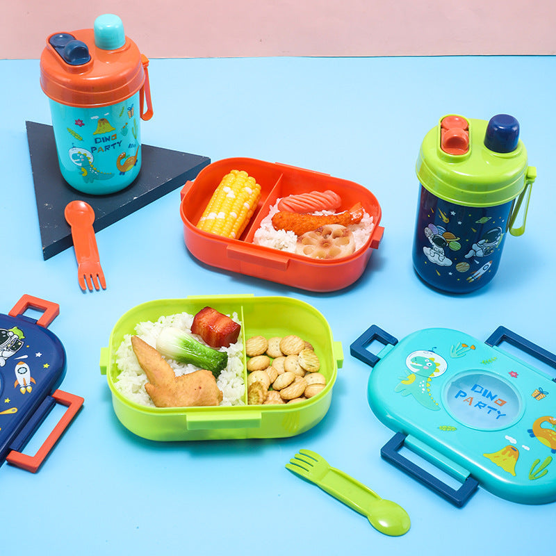 Food Grade Fresh Box Microwave Cute Lunch Box Primary School Double Layer Lunch Box Children Cartoon Lunch Box Wholesale