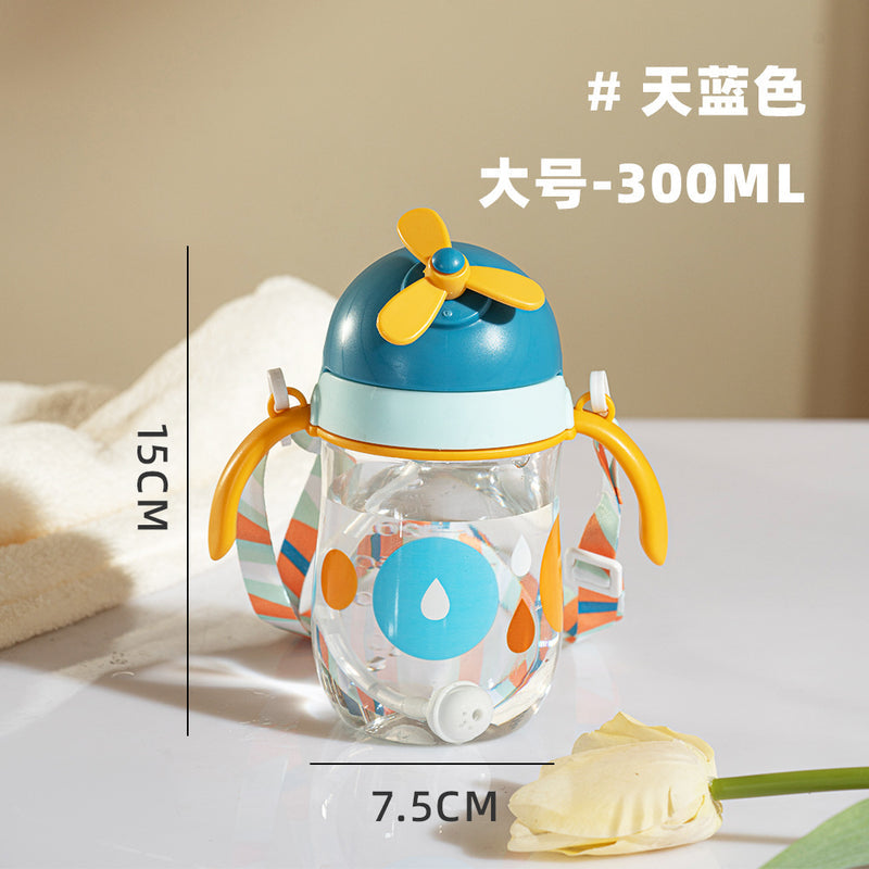 New Suction Cup Baby Flying Head Big Baby Bottle Drinking Water with Straw Learning Drinking Cup Dual-use Children's Water Cup