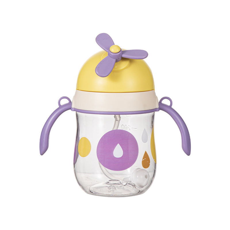 New Suction Cup Baby Flying Head Big Baby Bottle Drinking Water with Straw Learning Drinking Cup Dual-use Children's Water Cup