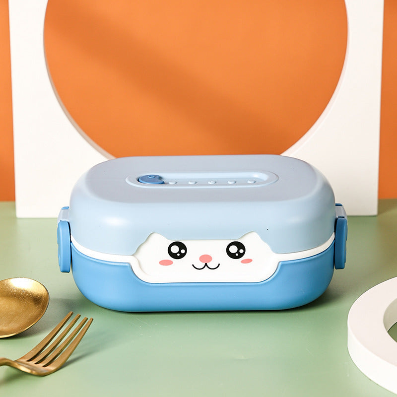 Children's PP Lunch Box with Tableware Lunch Box Microwave Bento Box Student Portable Lunch Box INS Compartment Lunch Box