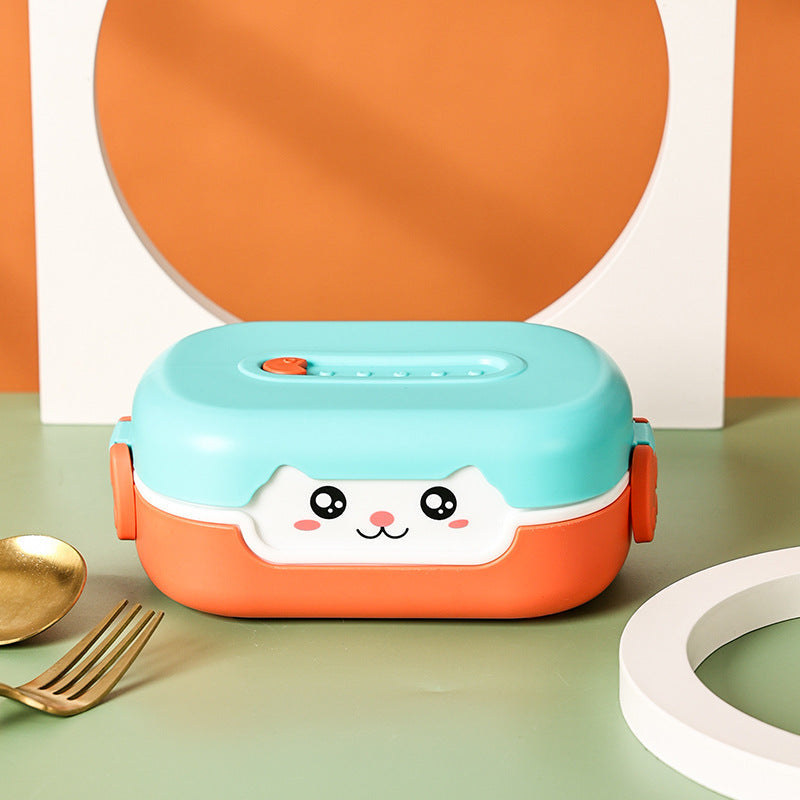Children's PP Lunch Box with Tableware Lunch Box Microwave Bento Box Student Portable Lunch Box INS Compartment Lunch Box