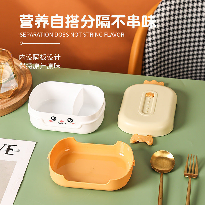 Children's PP Lunch Box with Tableware Lunch Box Microwave Bento Box Student Portable Lunch Box INS Compartment Lunch Box