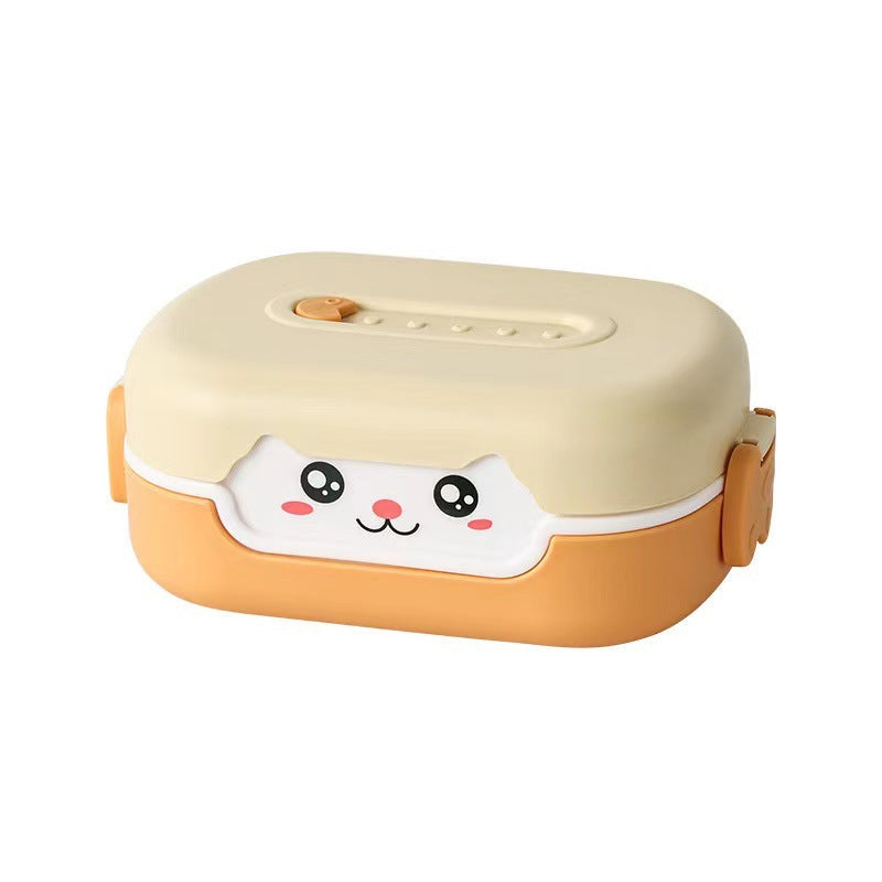 Children's PP Lunch Box with Tableware Lunch Box Microwave Bento Box Student Portable Lunch Box INS Compartment Lunch Box