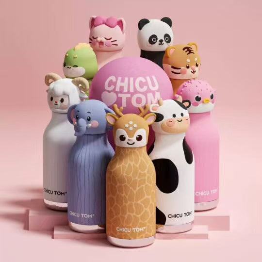 Women’s High-Beauty 2026 New Kids Water Bottle, Student School Animal Straw Cute, Portable Insulated Bottle