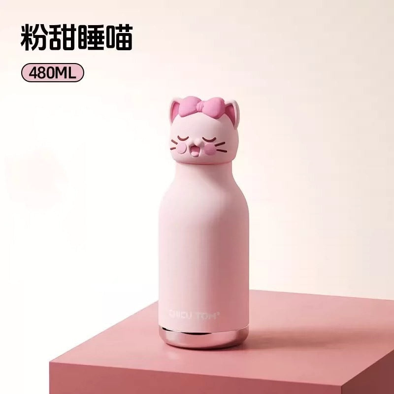 Women’s High-Beauty 2026 New Kids Water Bottle, Student School Animal Straw Cute, Portable Insulated Bottle