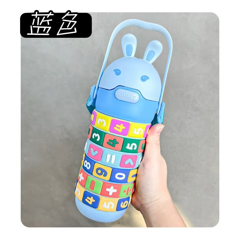 Children's Thermos Cup 316 Stainless Steel Cute and Fun Water Cup Cartoon Portable Student Kidsren's Straw Cup Wholesale