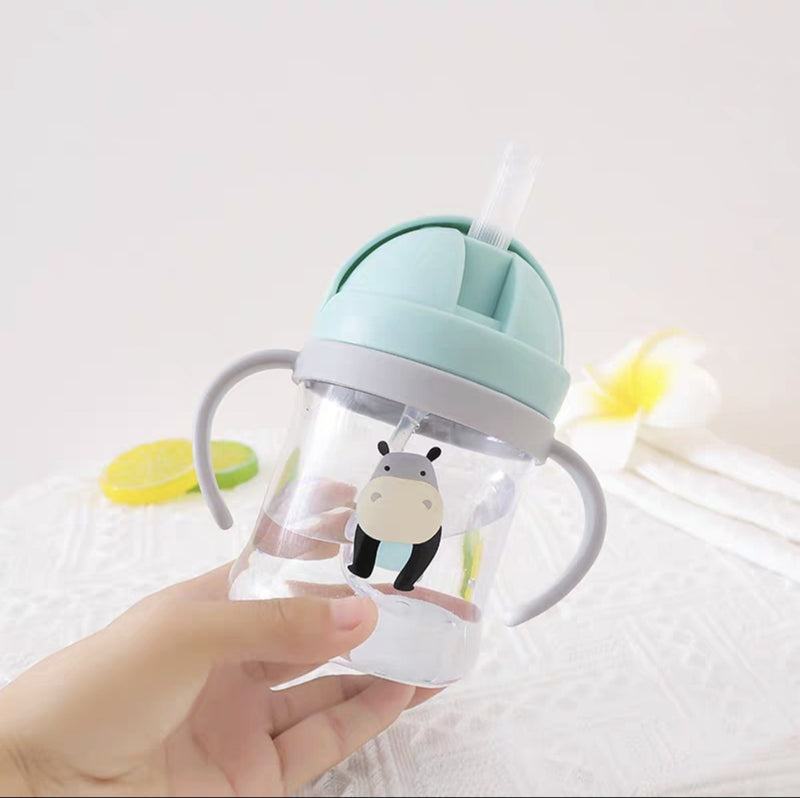 Children's Drinking Cup, Baby Anti-Choking Straw Cup, Baby Handle Water Bottle, Drop-Resistant Water Bottle, Portable Learning Drinking Cup