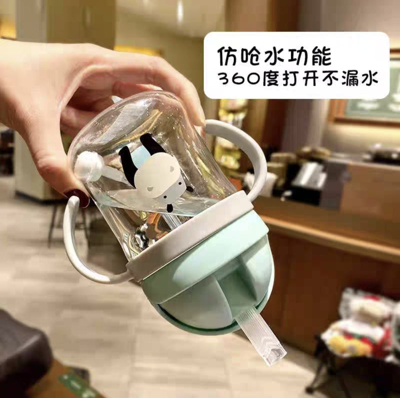 Children's Drinking Cup, Baby Anti-Choking Straw Cup, Baby Handle Water Bottle, Drop-Resistant Water Bottle, Portable Learning Drinking Cup