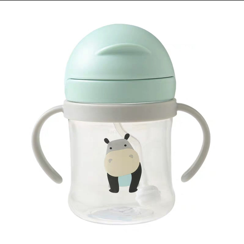 Children's Drinking Cup, Baby Anti-Choking Straw Cup, Baby Handle Water Bottle, Drop-Resistant Water Bottle, Portable Learning Drinking Cup