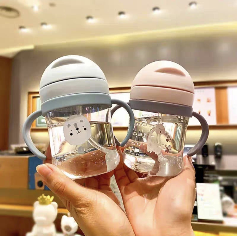 Children's Drinking Cup, Baby Anti-Choking Straw Cup, Baby Handle Water Bottle, Drop-Resistant Water Bottle, Portable Learning Drinking Cup