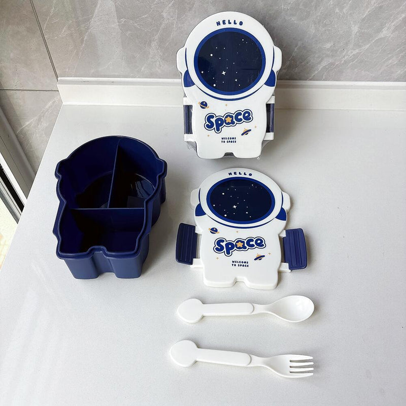 Creative spaceman lunch box food grade plastic compartment fruit box student lunch box microwave oven fresh-keeping box wholesale