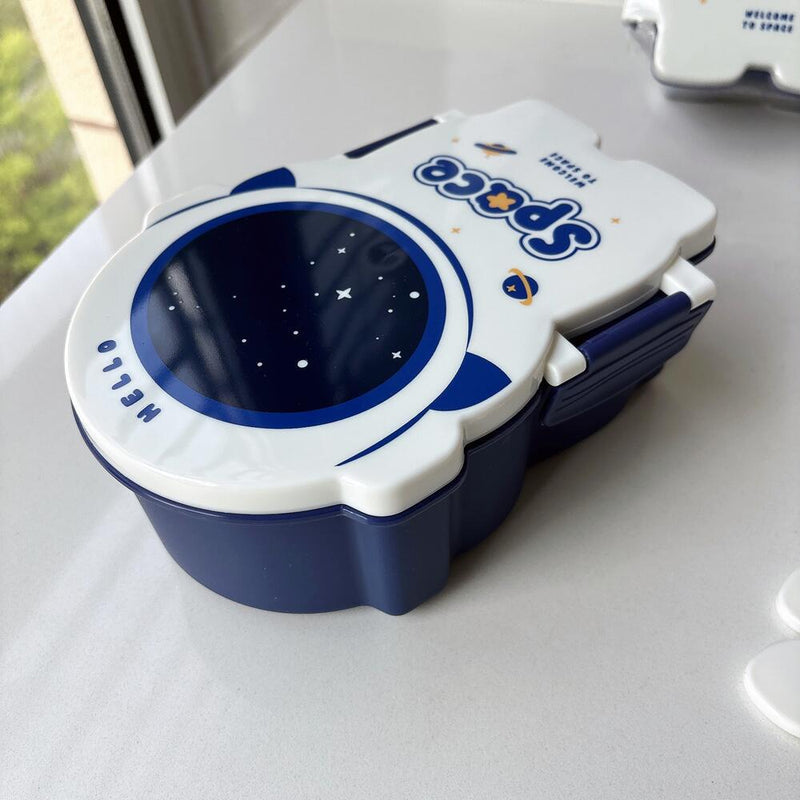 Creative spaceman lunch box food grade plastic compartment fruit box student lunch box microwave oven fresh-keeping box wholesale
