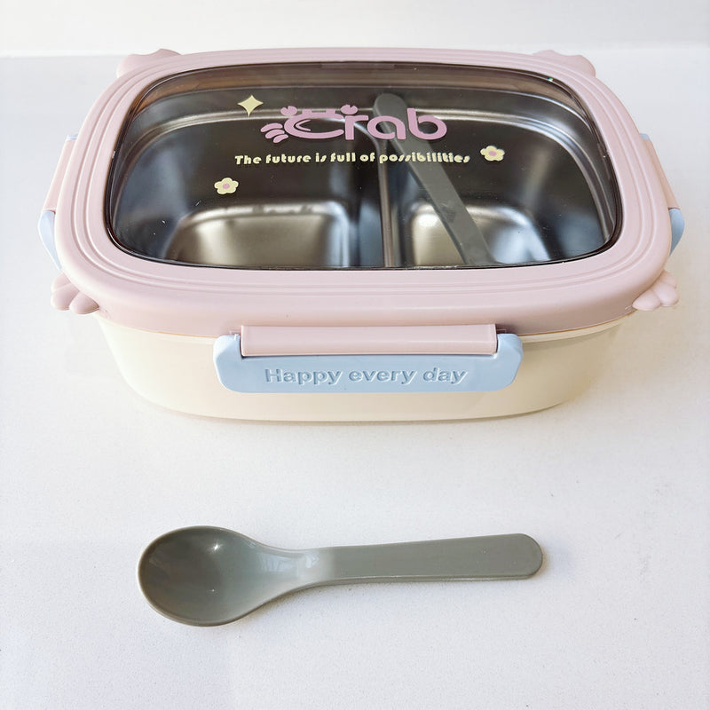 Cute 304 Stainless Steel Lunch Box, High-Looking and Stylish Tableware for Students and Office Workers, Portable Sealed Lunch Fruit Bento Box
