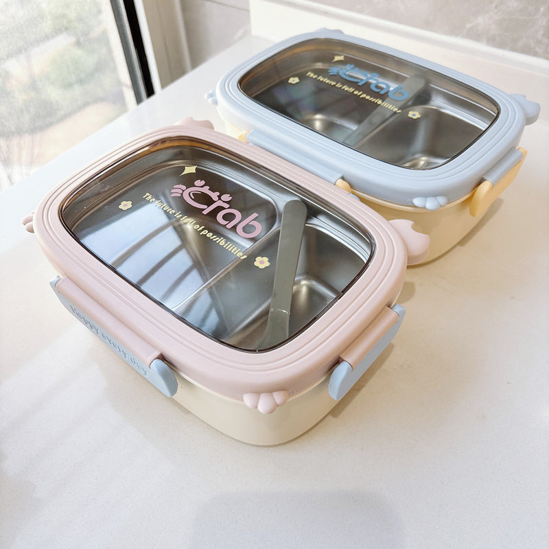 Cute 304 Stainless Steel Lunch Box, High-Looking and Stylish Tableware for Students and Office Workers, Portable Sealed Lunch Fruit Bento Box