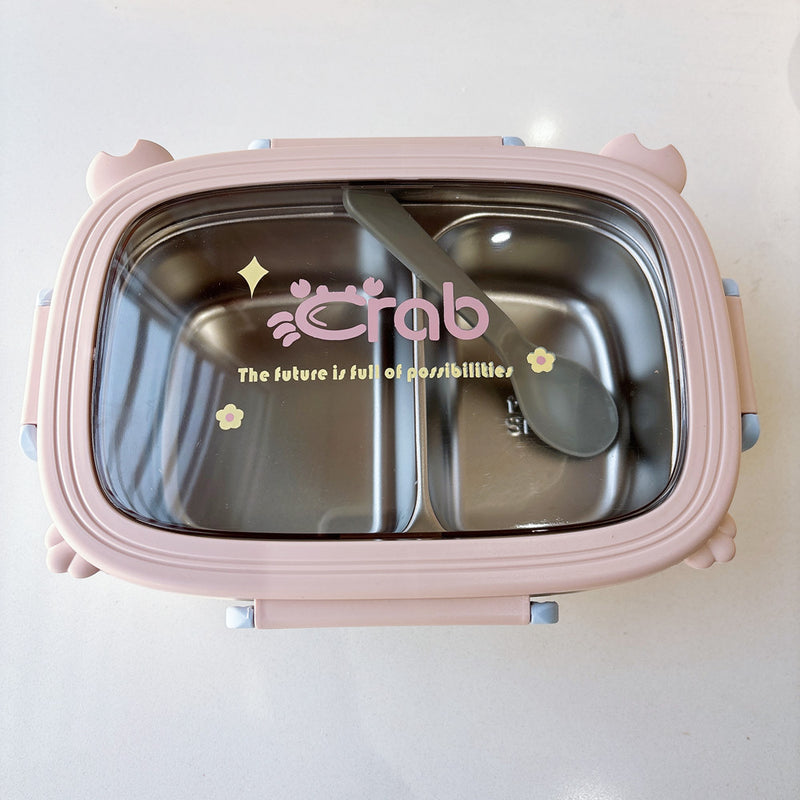 Cute 304 Stainless Steel Lunch Box, High-Looking and Stylish Tableware for Students and Office Workers, Portable Sealed Lunch Fruit Bento Box