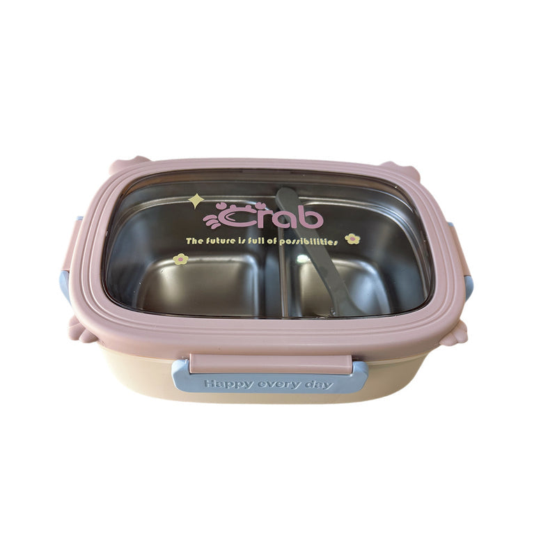 Cute 304 Stainless Steel Lunch Box, High-Looking and Stylish Tableware for Students and Office Workers, Portable Sealed Lunch Fruit Bento Box