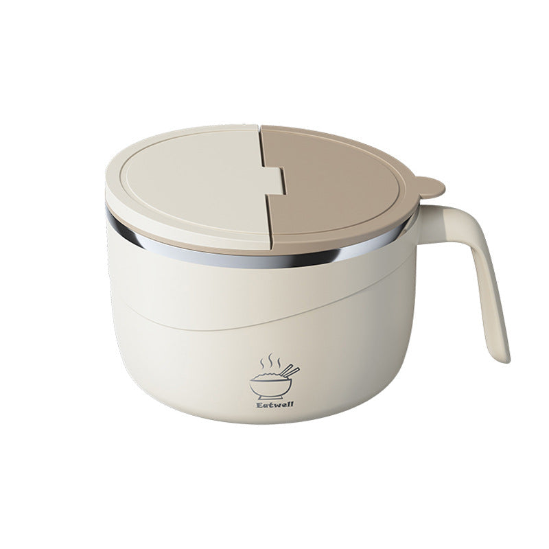 304 Stainless Steel Large-Capacity Instant Noodle Bowl with Drainable Water, Convenient Noodle Bowl with Lid, Student Rice Bowl, Office Worker Lunch Box