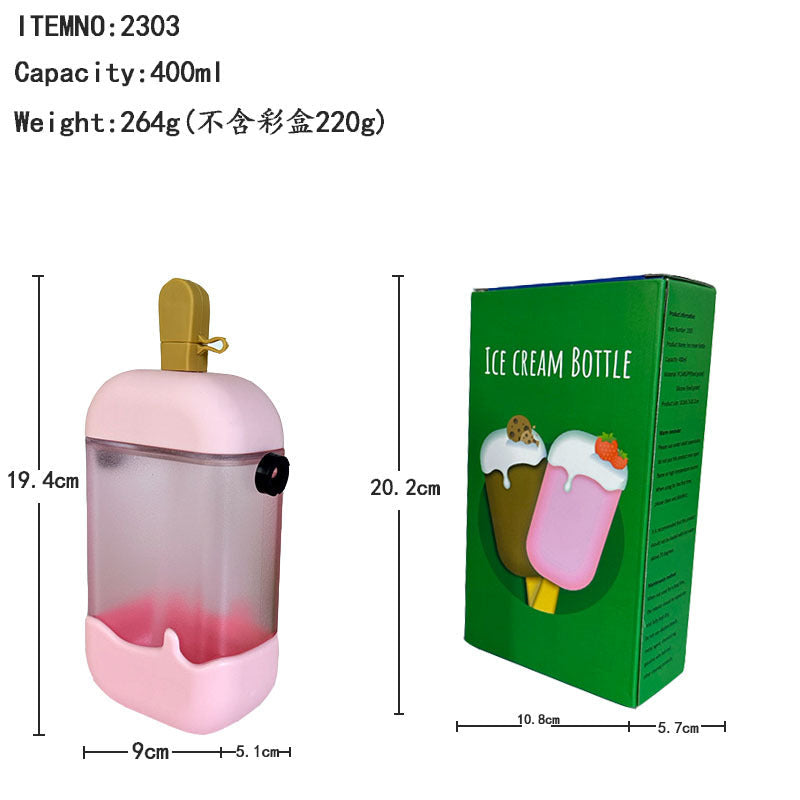 Yafeiqi Manufacturer Cross-Border E-Commerce Ice Cream Popsicle Water Cup Portable Cross-Body Strap Kettle Children's Spout Plastic Cup