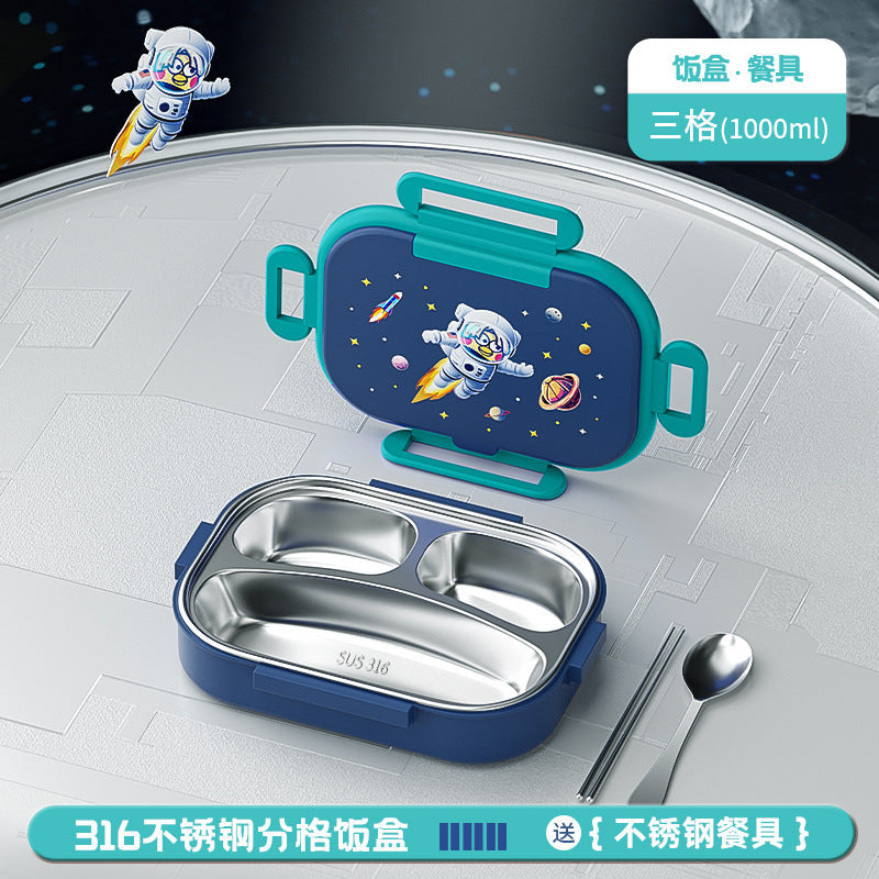 316 Stainless Steel Insulated Lunch Box Special for Students and Primary School Students Children's Cartoon Lunch Box Lunch Plate