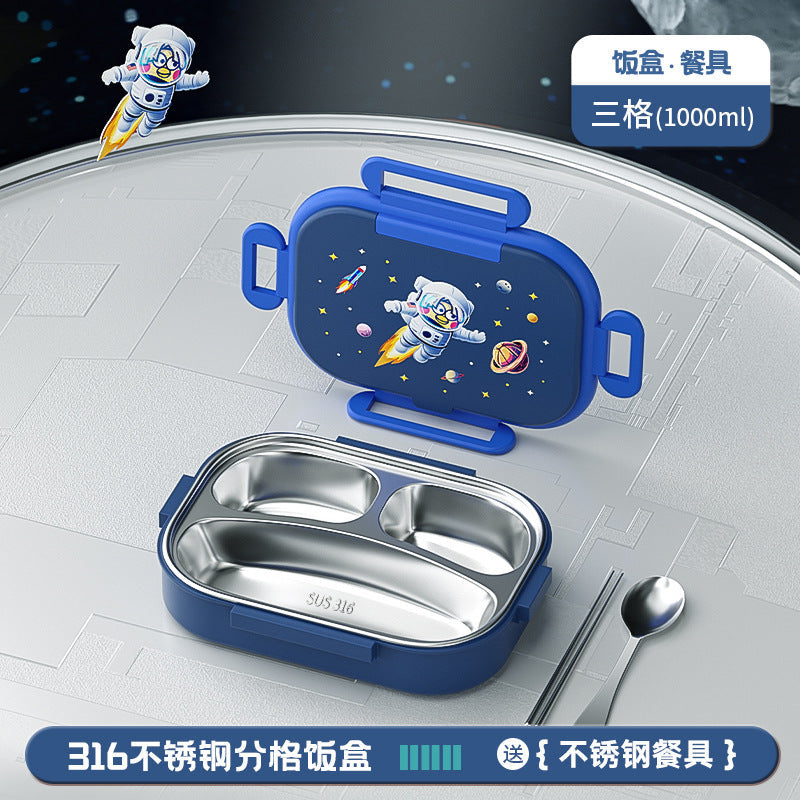 316 Stainless Steel Insulated Lunch Box Special for Students and Primary School Students Children's Cartoon Lunch Box Lunch Plate