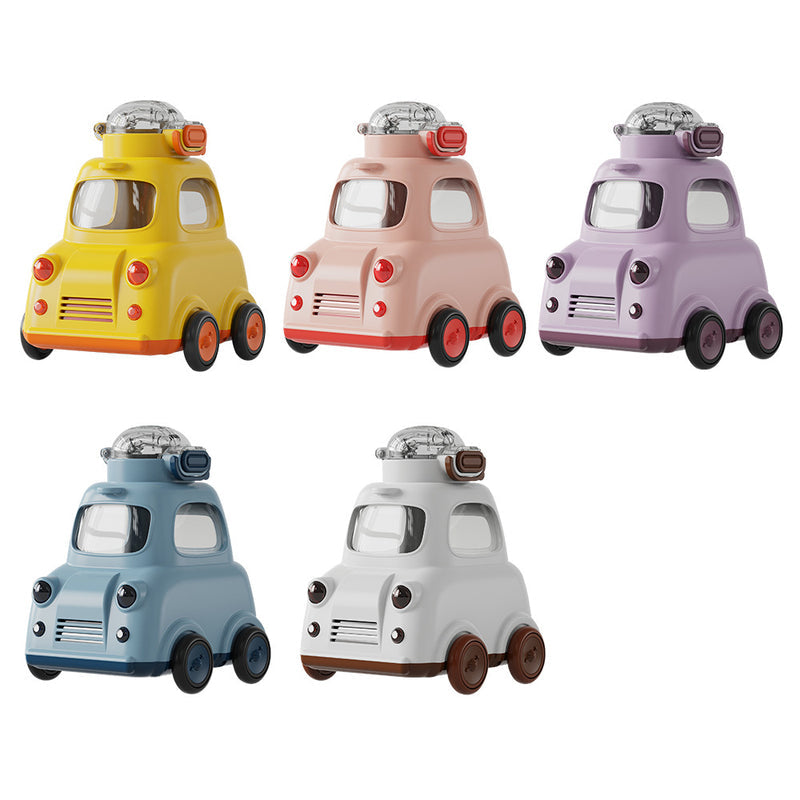 2025 New Baby Bus Car-Shaped Water Cup Cute Straw Cup Tritan Material Kidsren's Plastic Cup