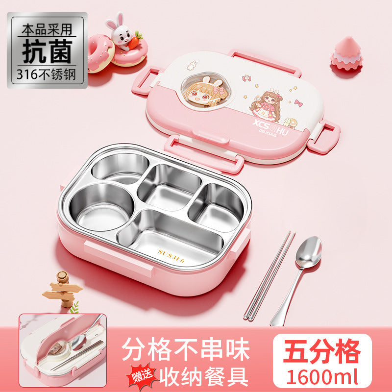 316 Stainless Steel Insulated Lunch Box for Office Workers and Female Students with Rice, Large-Capacity Lunch Box, Microwave Heating