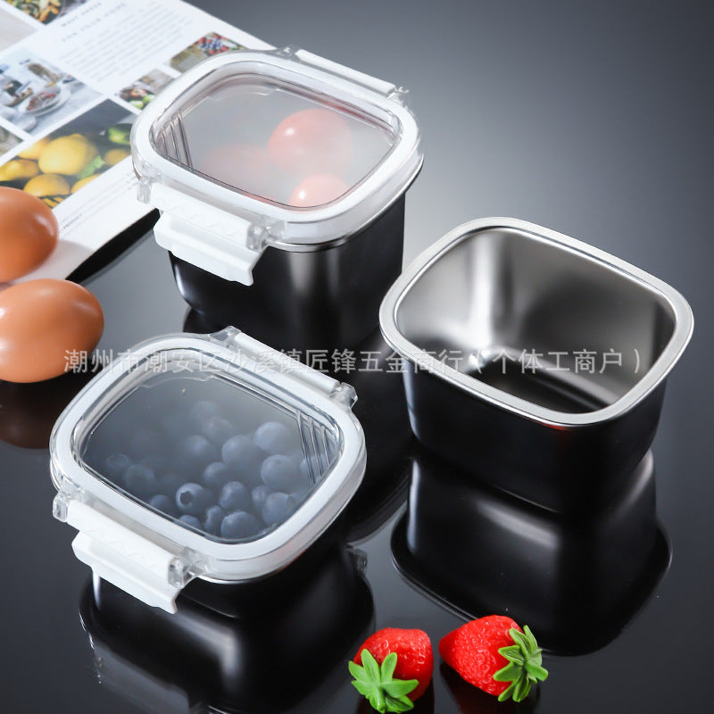 304 Stainless Steel Sealed Food Storage Container with Lid, Spill-Proof Fridge Multi-Purpose Organizer, Outdoor Meal Box & Portion Container, Wholesale