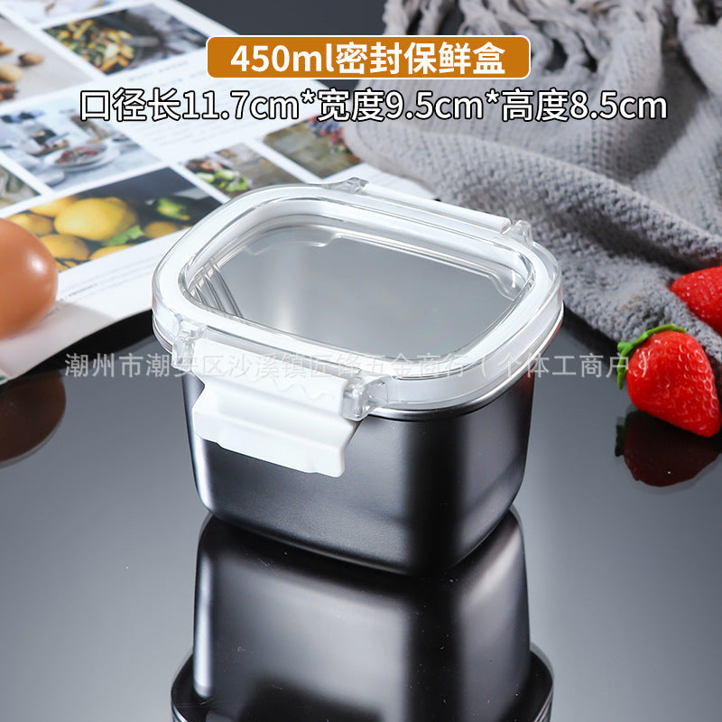 304 Stainless Steel Sealed Food Storage Container with Lid, Spill-Proof Fridge Multi-Purpose Organizer, Outdoor Meal Box & Portion Container, Wholesale