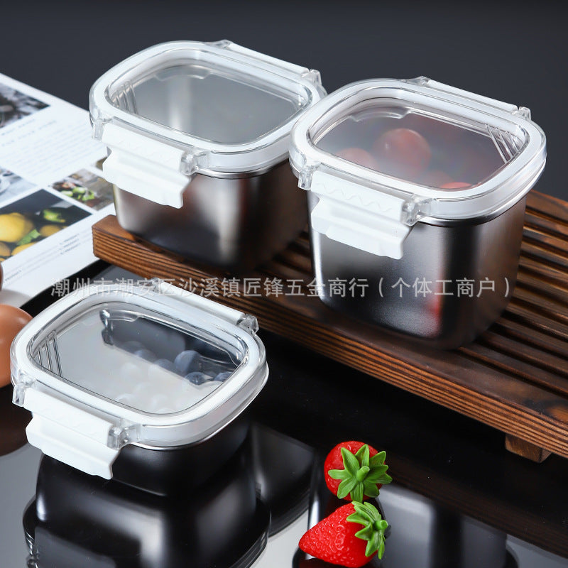 304 Stainless Steel Sealed Food Storage Container with Lid, Spill-Proof Fridge Multi-Purpose Organizer, Outdoor Meal Box & Portion Container, Wholesale