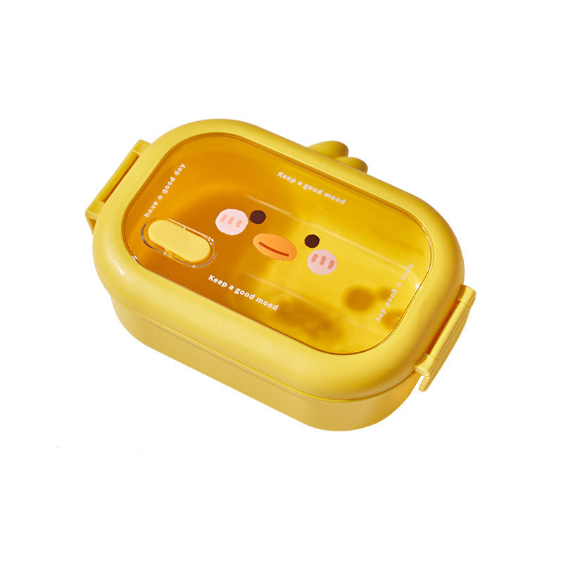 Maimengya Stainless Steel Cartoon Lunch Box Double-Compartment Bento Box for Office Workers and Students, Children's Lunch Box