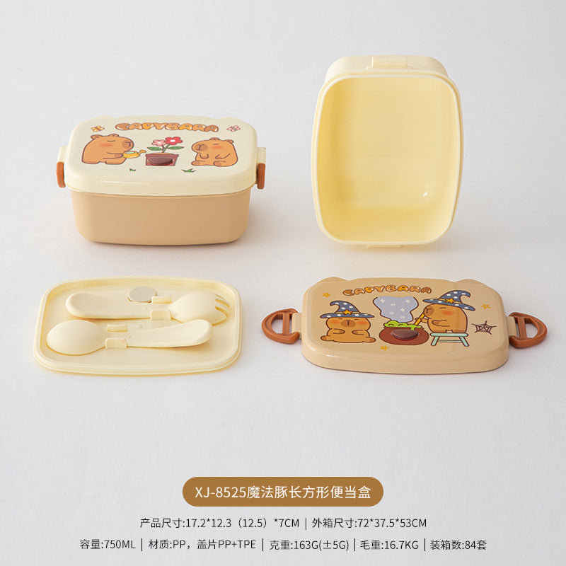 High-Looking Kapibala Pattern Lunch Box for Office Workers, Workers and Students, Cute Lunch Box Lunch Box