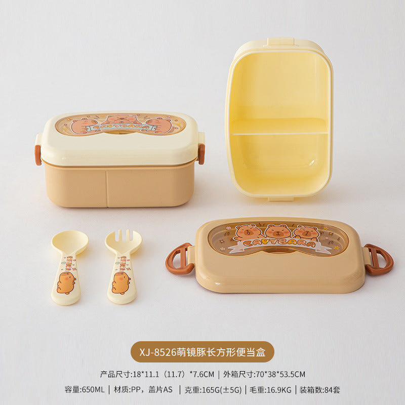 High-Looking Kapibala Pattern Lunch Box for Office Workers, Workers and Students, Cute Lunch Box Lunch Box