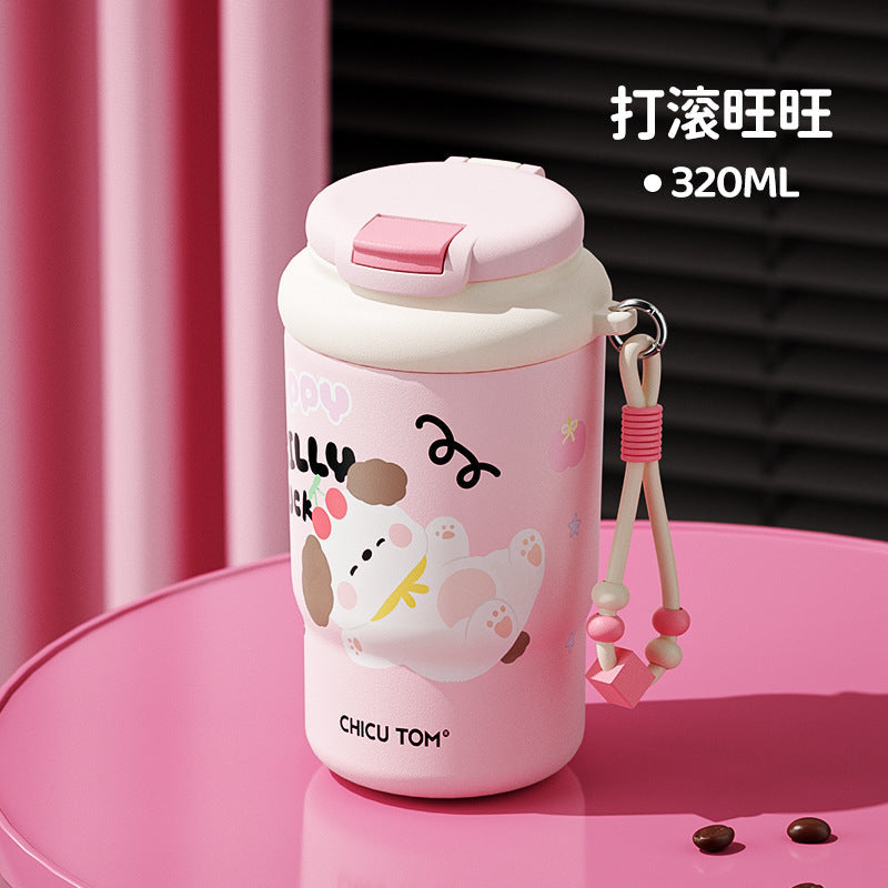 320ml New Style Thermos Cup for Girls, High-Looking 2025 New Style Cute Mini Water Cup, Compact and Portable Coffee Cup