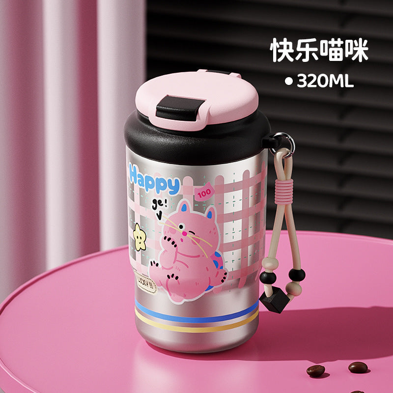 320ml New Style Thermos Cup for Girls, High-Looking 2025 New Style Cute Mini Water Cup, Compact and Portable Coffee Cup