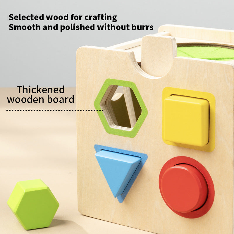 Cross-Border Wooden Eight-In-One Montessori Early Education Box Shape and Color Matching Coin-Throwing Educational Toys Wholesale