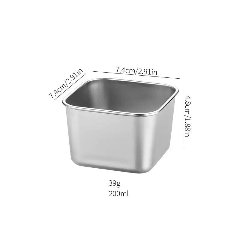 Mini Portable Sauce Cup Seasoning Box Cartoon Bear Plate with Lid Tomato Salad Sauce Cup 304 Stainless Steel