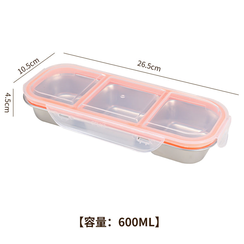 Light Meal Lunch Box, Compartmentalized and Sealed for Carrying, Portion-Controlled Small Bento Box for Weight Loss, 304 Stainless Steel Fruit Preservation Box