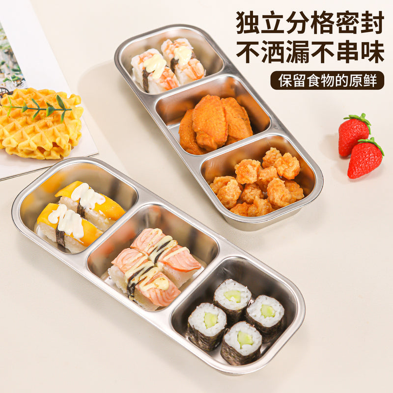 Light Meal Lunch Box, Compartmentalized and Sealed for Carrying, Portion-Controlled Small Bento Box for Weight Loss, 304 Stainless Steel Fruit Preservation Box