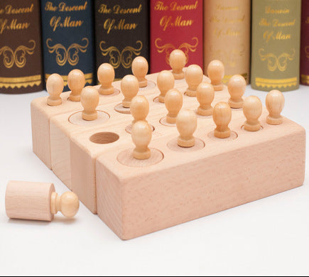 Montessori Montessori Early Education Teaching Aids Socket Cylinder Kindergarten Infant and Young Kidsren Educational Wooden Toys