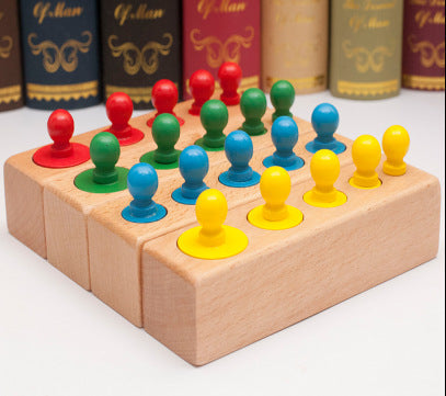 Montessori Montessori Early Education Teaching Aids Socket Cylinder Kindergarten Infant and Young Kidsren Educational Wooden Toys
